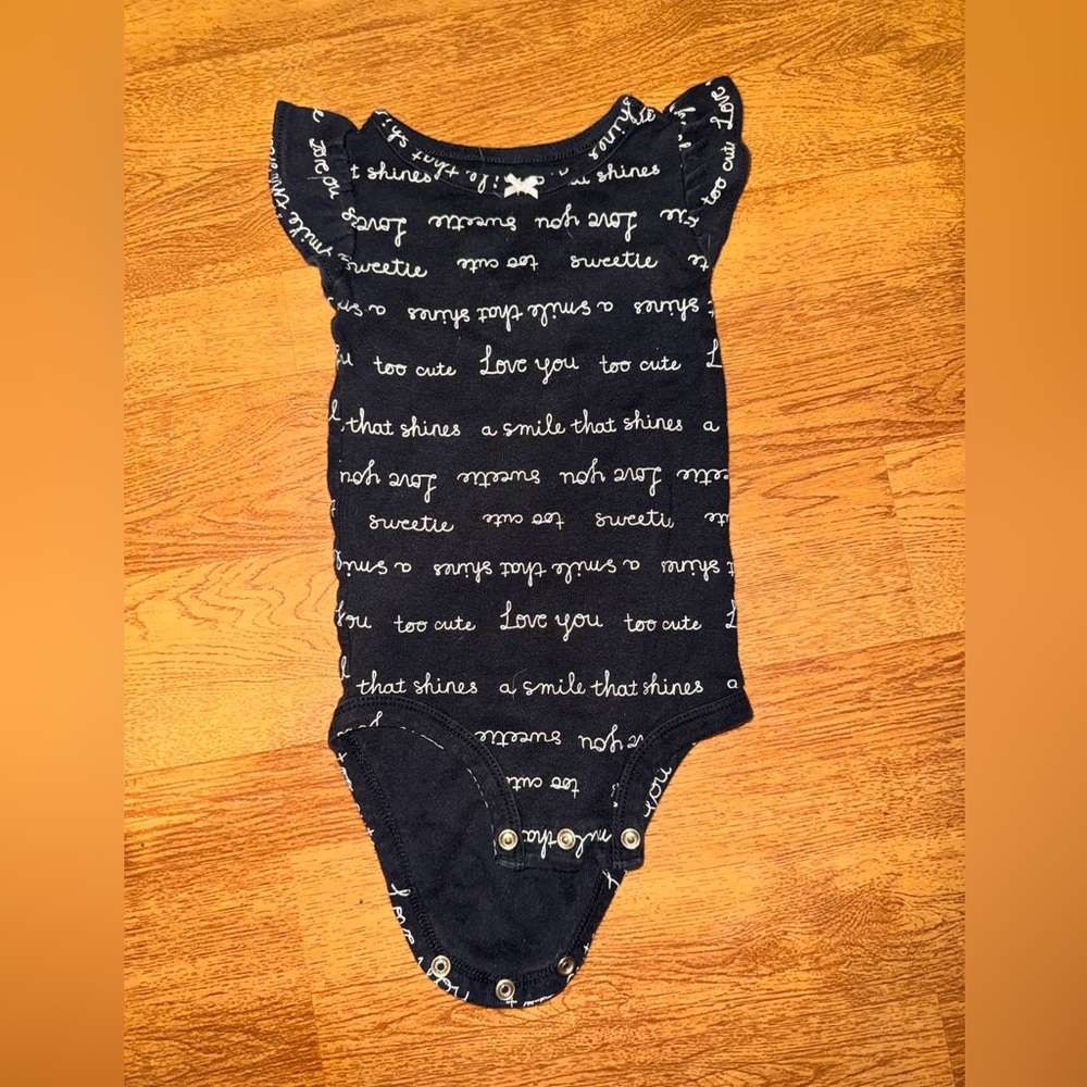 Black Kids One Piece Bodysuit love you smile